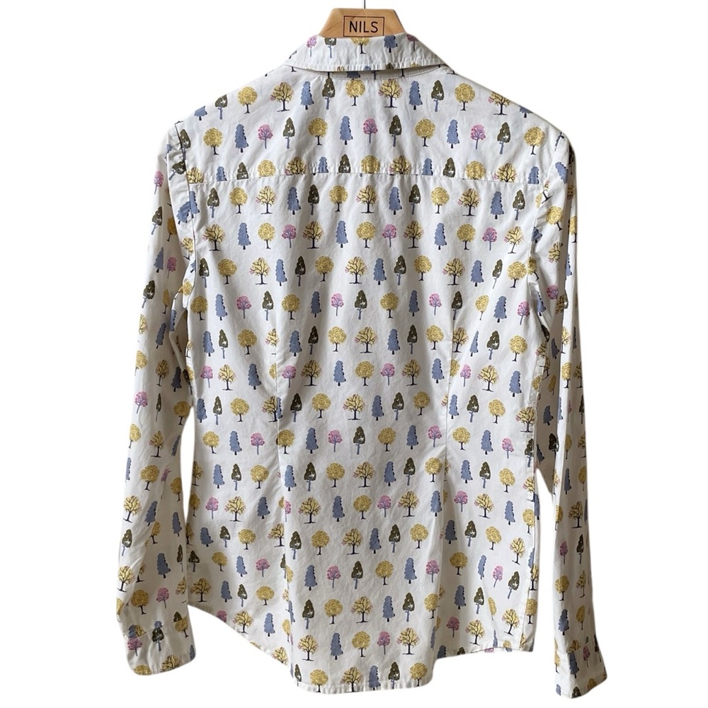 Boden Classic Shirt 100% cotton button down with tree print size US 6 UK 10 - Picture 2 of 5